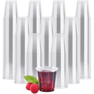 JOLLY CHEF 900 Pack 2 oz Plastic Shot Glasses, Clear Disposable Cups, Plastic Shot Cups Disposable for Jelly Shots, Wine Tasting, Food Samples,Thanksgiving Party, Wedding, Christmas