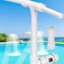 2025 Height Upgrade Pool Fountain for Above Ground/Inground Pools with Dual High-Pressure Spray, 360 Adjustable Cooling Jet & Relaxation - Waterfall Sprinkler Cooler (White)