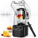WantJoin Professional Commercial Blender With Shield Quiet Sound Enclosure 2200W Industries Strong and Quiet Professional-Grade Power, Self-Cleaning, Black