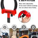 Tevlaphee Universal Wheel Lock Heavy Duty Security Trailer Wheel Lock Anti Theft Wheel Locks for Cars SUV Camper Motorcycle Trailer Great Deterrent Bright Color with 3 Keys (Black-red)