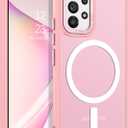 GUAGUA for Samsung Galaxy A53 Case Compatible with MagSafe Galaxy A53 Magnetic Cases Slim Translucent Matte Skin Feeling Shockproof Protective Anti-Scratch Phone Case for Samsung A53 5G 6.5'', Pink