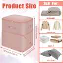4 x Ultra Space Saving Self Compression Organizer,Comforter Storage Bag,Self Compression Dorm Moving Organizer Bags for Clothes,Comforters,Duvets,Blankets,Bedding Storage (Pink,X-L-52 * 42 * 60cm)