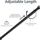 Amazon Basics Adjustable Sturdy Spring Tension Curtain Rod, No Drilling/No Holes, 36-54", Black, Classic Finial