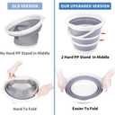 Collapsible Bucket 10L 2.6 Gallon Cleaning Bucket Mop Bucket Folding Foldable Portable Small Plastic Water Supplies for Outdoor Garden Camping Fishing Car Wash Space Saving