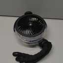 Misting Stroller Fan, 6000mAh Battery Operated Portable Fan with Light & 360 Pivoting, Personal Fans with Flexible Tripod for Baby, Office, Travel,Treadmill,Outdoors (Black)