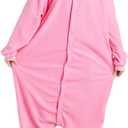 YIYTREE Onesies Adult Cartoon Costume Pajamas Cosplay Jumpsuit for Christmas (Medium, Pink)