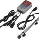 Hygger Marine 500W Titanium Aquarium Heater for Salt Water and Fresh Water, Digital Submersible Heater with External IC Thermostat Controller and Thermometer, Fish Tank Heater for Fish Tank 60-120Gallon