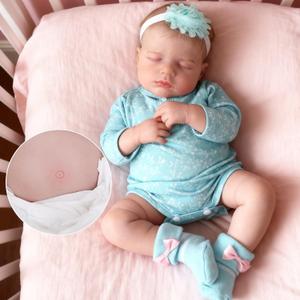 WOOROY Realistic Reborn Baby Dolls Girl - 20 Inch Lifelike Newborn Full Body Vinyl Sleeping Real Life Baby Doll, Handmade Poseable Doll with Accessories Gift Companion for Kids Age 3+