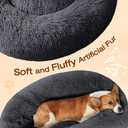 JOLLYVOGUE Dog & Cat Bed, Calming Anti-Anxiety Pet Bed for Small Dogs, Fluffy Donut Cushion for Small and Medium Pets (20")