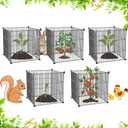 Plant Protector Cage, Plant Wire Cloche Protect Garden Vegetables from Chickens,Rabbits,Deer, 20 Pieces Metal net Can be DIY Assemble for Plant Cages to Keep Animals Out, Black