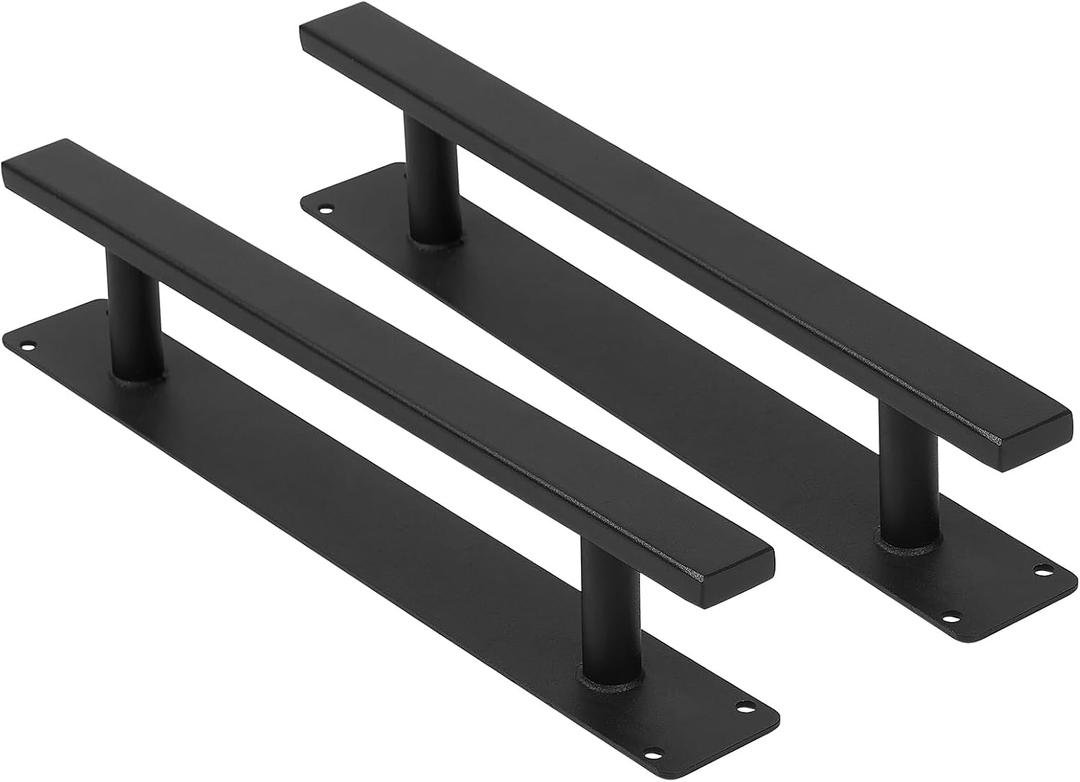 12 Inch Heavy Duty Metal Gate Pull Handles Pack of 2, Modern Black Iron Door Handle for Barn, Garden, Fence, Sheds Door, Cabinet Closet Door Pulls