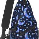 Blue Moon Sling Bag Crossbody Travel Hiking Chest Backpack Shoulder Daypack for Women Men
