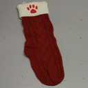 LHMTQVK Large Cat Dog Christmas Stocking, Embroidered Knit Christmas Stocking with Hook, Pet Christmas Stockings, Xmas Stockings for Dogs (Paw)