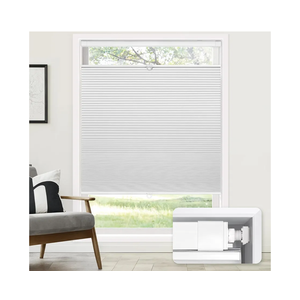 LazBlinds No Tools No Drill Cordless Cellular Shades, Top Down Bottom Up (TDBU) Honeycomb Shades for Home, Blackout Light Blocking Thermal Insulation Blinds for Windows, 39" W x 64" H, White