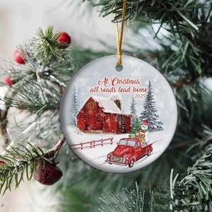 at Christmas All Roads Lead Home - 2025 Funny Home Gifts Christmas Ornaments, New House Xmas Tree Decoration, 2025 New Home Housewarnning Keepsake Gift