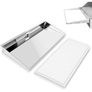 A10-902 Rectangular Grill Serving Shelf with Removable Cutting Board for 9 x 18 or Larger Rectangular Grills, Food-Grade stainless steel Ideal for Camping, Boating, RV Cooking