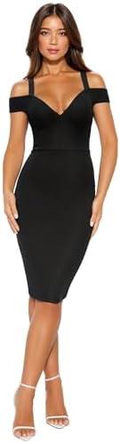 Hybrid & Company Womens Sexy V Neck Stretchy Bodycon Party Bandage Dress S