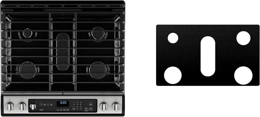 Custom Fit Reusable Burner Liner for Whirlpool Gas Range Stove Protect Your Stovetop with this Splatter Guard Cover - WGG745S0FS