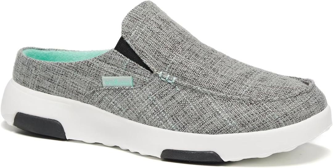 Women's Orthopedic Slip-On Loafers Slippers Shoes: Slip-On Walking Shoes with Arch Support, Chousion Slippers for Achilles Tendonitis Grey Green Size 8.5