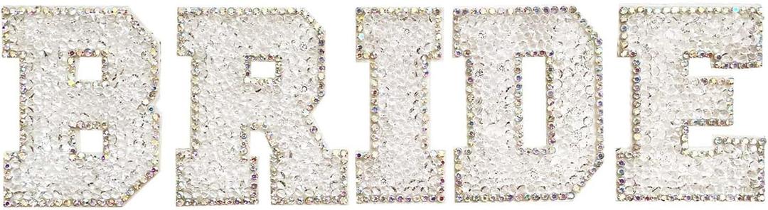 Bride Rhinestone Stickers Self Adhesive Bling Letters for Bachelorette Party Decorations, Wedding Car, Bridal Shower, DIY Craft, Sparkly Bride Sign