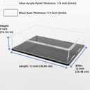 Acrylic Display Case with Matt Black Base and Lid, Dust-Proof Acrylic Box, Flat Showcase Counter-Tops Box for Books and Maps (12x12x4 inch)