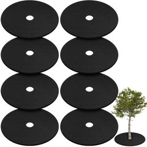 8 Pcs 32.2 Inch Non Woven Tree Mulch Ring Thickened Tree Protector Mat Reusable Tree Weed Mat Round Fabric Tree Root Barrier Weed Barrier Mats for Landscape Weed Control Plant Root Protection (Black) 8 Pcs 32.2 Inch Non Woven Tree Mulch Ring Thickened Tree Protector Mat Reusable Tree Weed Mat Round Fabric Tree Root Barrier Weed Barrier Mats for Landscape Weed Control Plant Root Protection (Black)