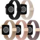 Slim Magnetic Braided Compatible with Apple Watch Bands 42mm 41mm 40mm 38mm 46mm 45mm 44mm 49mm Women Men, Stretchy Solo Loop Nylon Sport Strap for iWatch Series 11 10 9 8 SE 7 6 5 4 Ultra 3 2 1