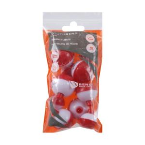 SOUTH BEND 10-Pack Push-Button Red & White Floats, 3 Packs