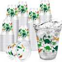 Yuxung 50 Pcs 12 oz Dinosaur Birthday Decorations Dinosaur Cups Plastic Dino Tumbler for Kids Birthday Party Supplies Decorations, Green
