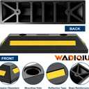 2-Pack Heavy Duty Rubber Parking Stoppers, Wheel Blocks with Reflective Stripes, Tire Stoppers for Garage, Truck, RV, Trailer, Van and Forklift, Car Parking Blocks for Garage Safety
