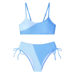 FoWear Girls Swimsuits Bikini Set 2 Pieces Color Block Bikini with Adjustable Shoulder Strap Girls Bathing Suit 10-12Y