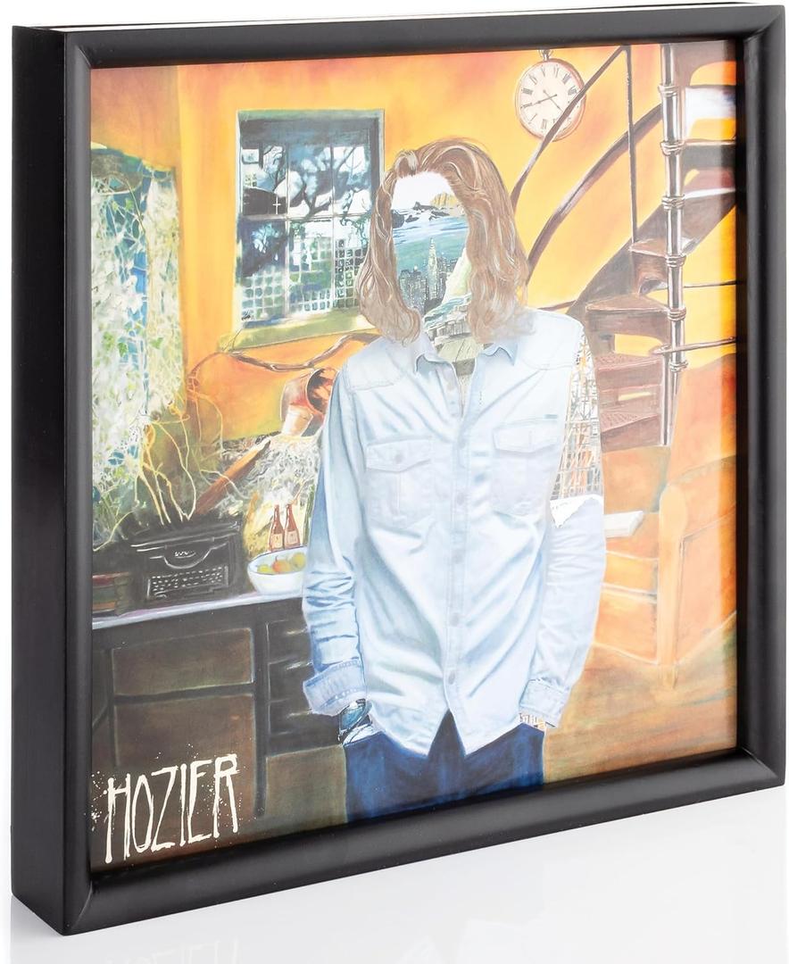 Premium Vinyl Record Frame - Wall-Mounted or Tabletop - Display Your Now-Playing or Favorite Records - This Elegant Vinyl Record Stand Will Fit Most Records (Black)