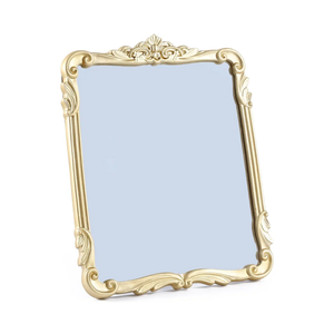 SIKOO 8x10 Inch Vintage Mirror, Decorative Wall Mirror,Makeup Mirror for Table,Antique Home Decor,Ornate Wall Art,Resin and Premium Glass, Gold