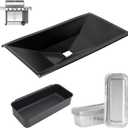 DcYourHome 66307 Grease Tray with 70379 Catch Pan for Weber Genesis II/LX 400 Series,Parts for Genesis II E410 S410 E435 S435,Genesis II LX E440 SE410 S440,10PCS Foil Liners Replacement for Weber 6498