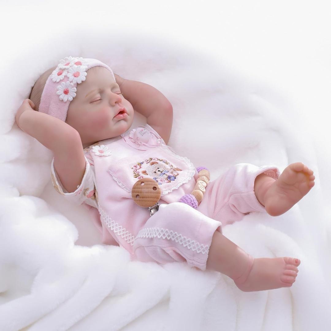 Reborn Baby Dolls  20 Inch Real Baby Dolls That Look Real, Full Body Vinyl Girl Doll, Lifelike Newborn with Accessories, Comfort Gift for Girls Ages 3+, Pretend Play & Collectors (Soft Pink)