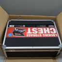 Vaultz Storage Lock Box - 6.5 x 23 x 13.5 Inch - Secure Dorm Storage Trunk with Combination Lock - Ideal Briefcase, Medicine Box, and Personal Item Lock Box - Store Cash, Laptop - Black/Silver