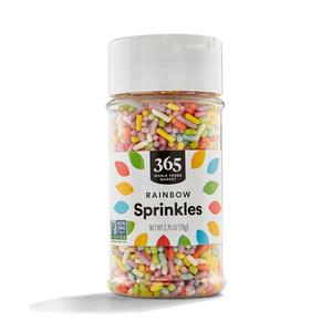 4 x 365 by Whole Foods Market, Rainbow Sprinkles, Vegan, 2.75 Ounce