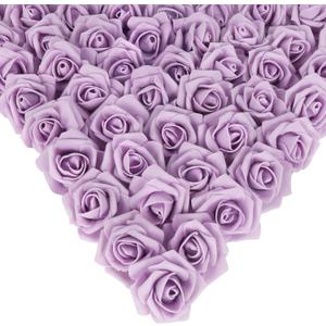 Foam Roses, 200PCS Artificial Roses Heads 1.97in Fake Roses Foam Flowers for Craft DIY Wedding Party Home Decoration (Lilac)