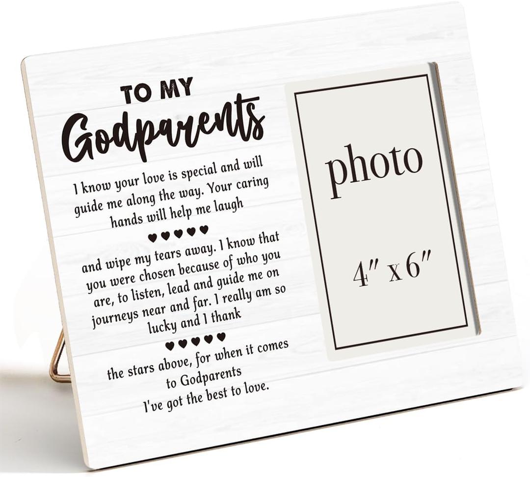 Godparents Gifts for Baptism Picture Frame, Godparent Proposal Gifts, Thank You Gift To My Godparents Photo Frame for 4 x 6 Inch Photo