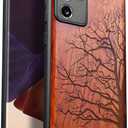 Carveit Wood Case for Galaxy Note20 Ultra Case [Hard Real Wood & Black Soft TPU] Protective Unique & Classy Wooden Cover Compatible with Samsung Note20 Ultra (Eternal Tree-Rosy) (Note20 Ultra 5G (6.9 inch))