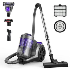 Canister Vacuum Cleaner, 1700W 45Kpa Bagless HEPA Vacuum
