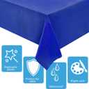 Juexica 12 Pcs Disposable Plastic Tablecloth 54" x 108" Waterproof Table Cover Plastic Decorative Table Cloth for Birthday Graduation Ocean Theme Party Supplies (Dark Blue,Sky Blue,White)