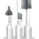 6-in-1 Bottle Brush Set with Holder Multipurpose Cleaning Kit for Baby Bottles, Reusable Water Bottles, Straws, and Lids BPA-Free, Compact Storage