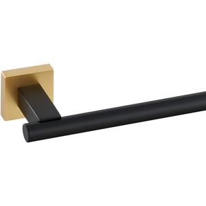 Miyili Bath Towel Bar 30-Inch Stainless Steel Hand Towel Rack for Bathroom Wall Mount Black & Gold, A02BG75A