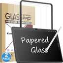 Esanik 2 Pack Like Paper Glass Screen Protector for Samsung Galaxy Tab S10 Plus / S9 Plus / S9 FE Plus (12.4 inch) 9H Tempered Glass Film with Alignment Frame, Writing Like on Paper, Anti Glare