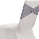 uxcell 20 Pack Chair Sashes, Stretch Chair Cover Band with Buckle Slider Polyester Bows Cover Band Universal Elastic Ties for Wedding Party Ceremony Event Decorations, Dark Gray