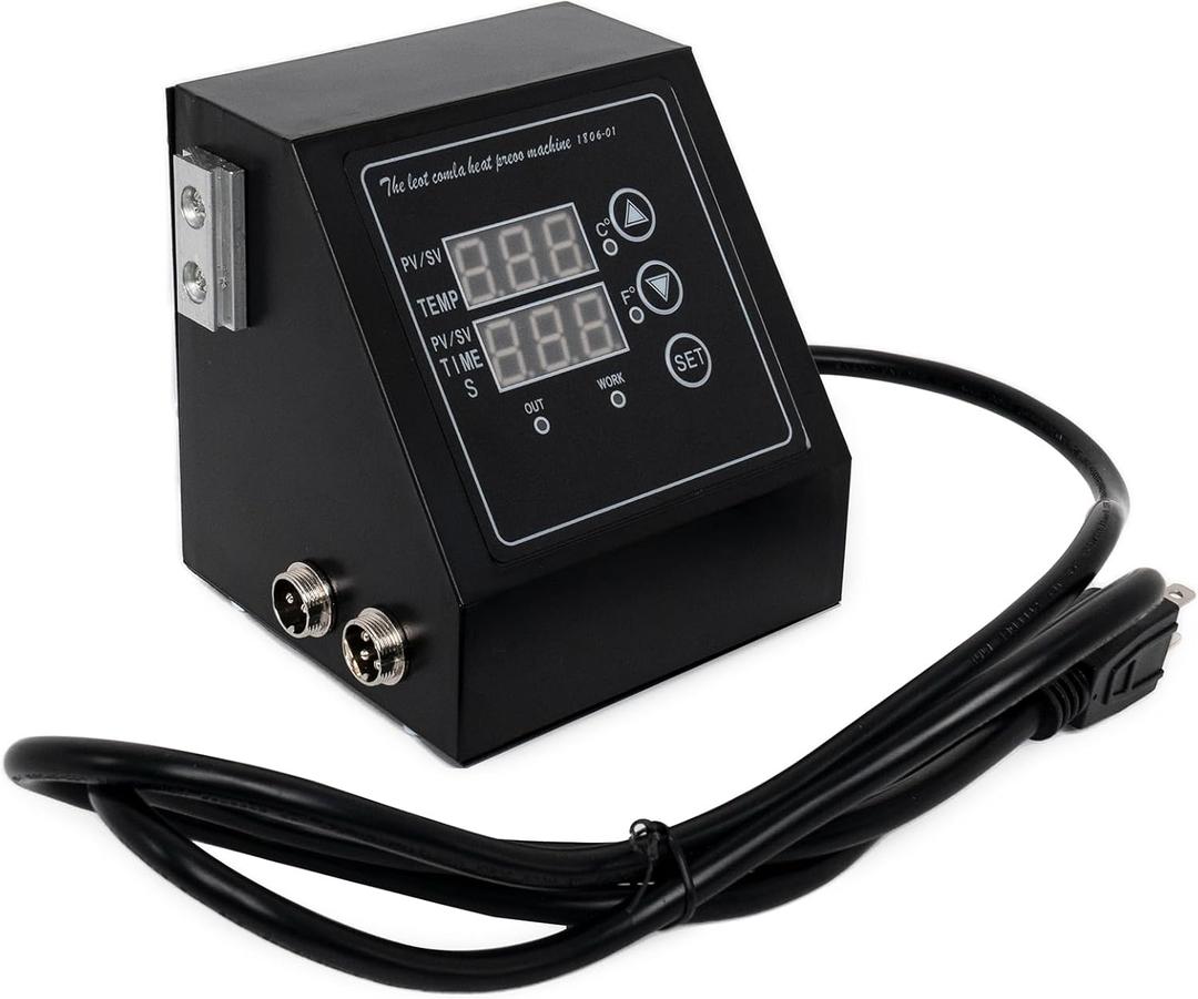 Temperature Controller Box for K-Type Heat Press,Replacement Parts for 15"x15" 1400W Heat Press,Heat Press Machine Control Box with Time & Temperature LED Display