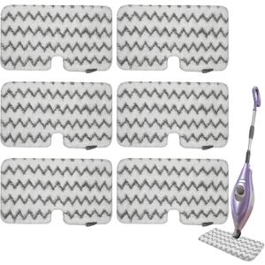 6 Pack S3501 Steam Pocket Mop Replacement Pads Refills for Shark S3501 S3550 S3601 S3801CO S3901 SE450 S3601D S3901D S2901 S2902 Steam Pocket Mop, Microfiber Reusable