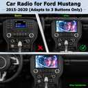 [2G+64G] Car Radio for Ford Mustang 2015-2020 (Adapts to 3 Buttons Only), Volxcereo 9 inch Android Touchscreen Stereo with Carplay/Android Auto, GPS, WiFi, Bluetooth, SWC, EQ, FM/RDS
