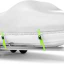 Boat Cover 24-26 ft, Waterproof 900D Heavy Duty Boat Cover, PU Marine Grade Polyester Boat Covers 24-26 ft, Fits Bass, V-Hull, Tri-Hull, Runabout, Jon, Fishing, Trailerable, Beam Width 135 inch